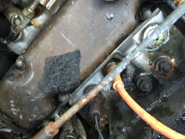 Flakes and the brownish colour underneath