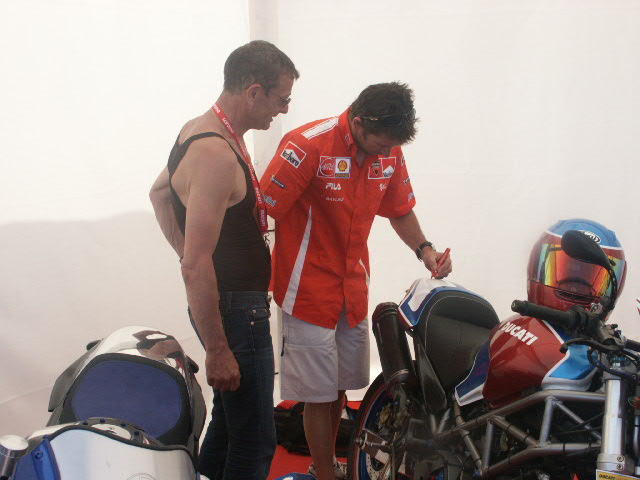 Troy signing my Ducati!
