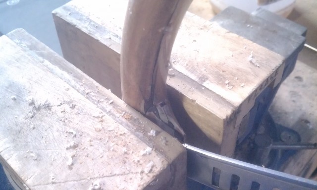 The wheel was cracked like this almost all the way around.